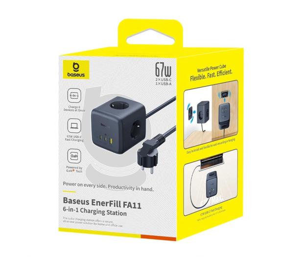 Baseus Listwa zasilająca EnerFill FA11 67W kostka USB-A + USB-C + 3 - 1502072 - zdjęcie 6